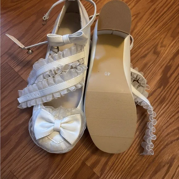 Sweet Lolita Ruffle Bow Mary Jane Shoes with Block Heel - Picture 5 of 5